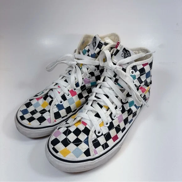 Vans 8 Unisex SK8 Hi Decon High Top Sneakers in Party Checkerboard CN - Picture 2 of 12